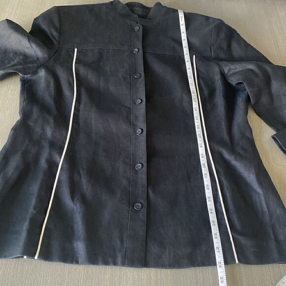 Ellen Tracy Company Women’s Black Linen Jacket Blazer Size 14 - Picture 12 of 16